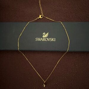 Swarovski gold plated dice necklace